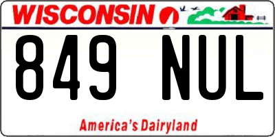 WI license plate 849NUL