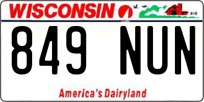 WI license plate 849NUN