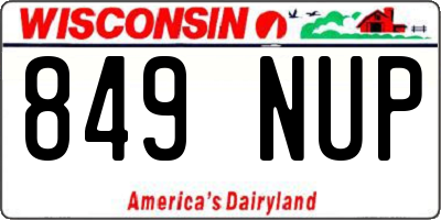 WI license plate 849NUP