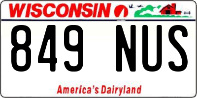 WI license plate 849NUS