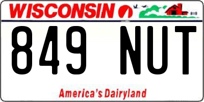 WI license plate 849NUT