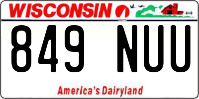 WI license plate 849NUU