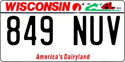 WI license plate 849NUV