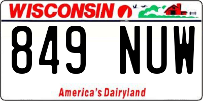WI license plate 849NUW