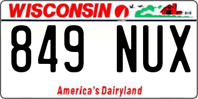 WI license plate 849NUX