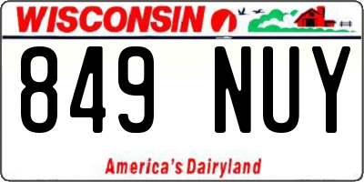 WI license plate 849NUY