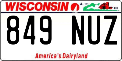 WI license plate 849NUZ