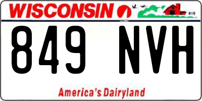WI license plate 849NVH