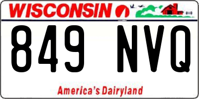 WI license plate 849NVQ