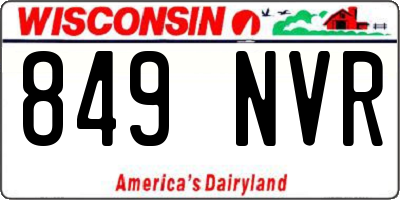 WI license plate 849NVR