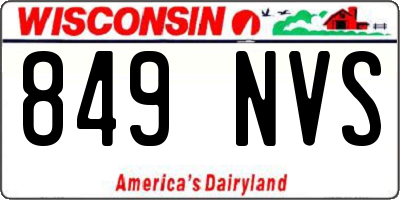 WI license plate 849NVS