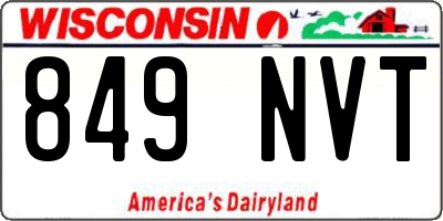 WI license plate 849NVT