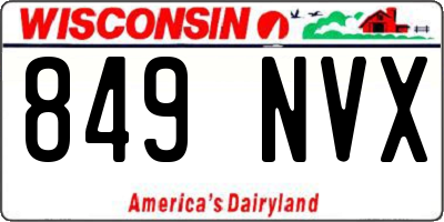 WI license plate 849NVX