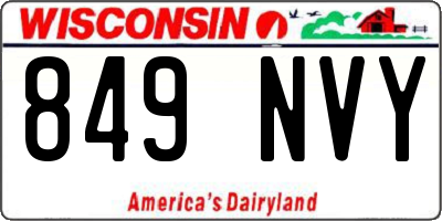 WI license plate 849NVY