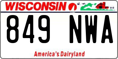WI license plate 849NWA