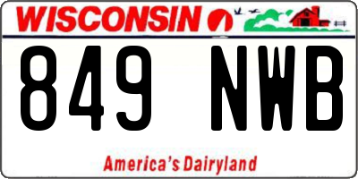 WI license plate 849NWB