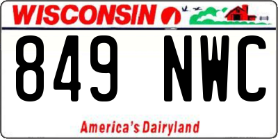 WI license plate 849NWC