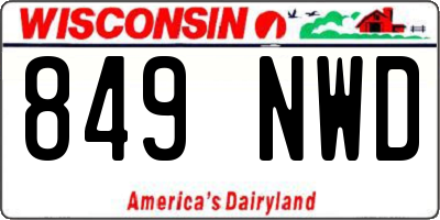 WI license plate 849NWD