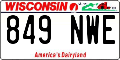 WI license plate 849NWE