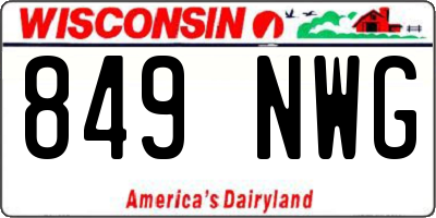 WI license plate 849NWG