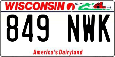 WI license plate 849NWK