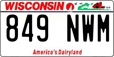 WI license plate 849NWM