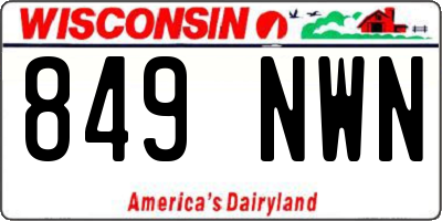 WI license plate 849NWN