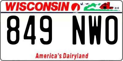 WI license plate 849NWO