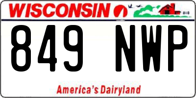 WI license plate 849NWP