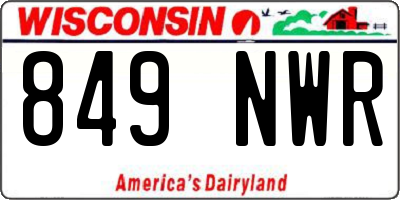 WI license plate 849NWR