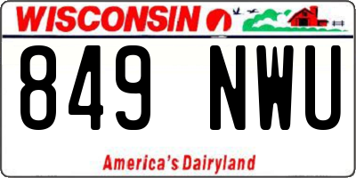WI license plate 849NWU