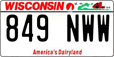 WI license plate 849NWW