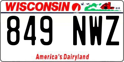 WI license plate 849NWZ