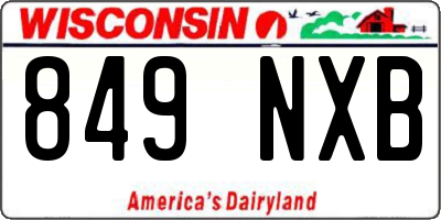 WI license plate 849NXB