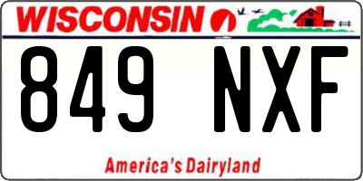 WI license plate 849NXF
