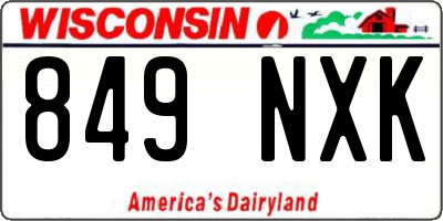WI license plate 849NXK
