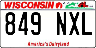 WI license plate 849NXL