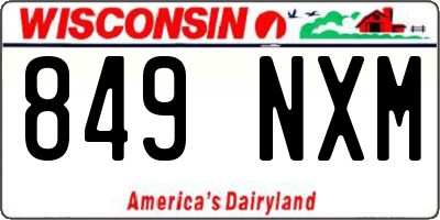 WI license plate 849NXM