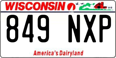 WI license plate 849NXP