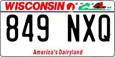 WI license plate 849NXQ