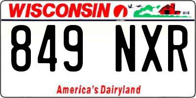 WI license plate 849NXR