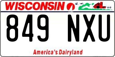 WI license plate 849NXU