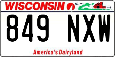WI license plate 849NXW