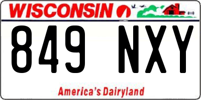 WI license plate 849NXY