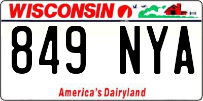 WI license plate 849NYA