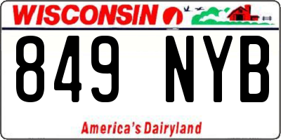 WI license plate 849NYB