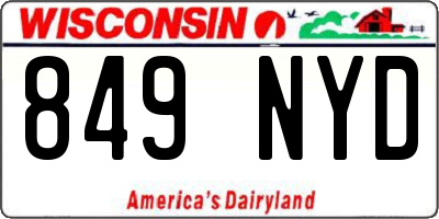 WI license plate 849NYD