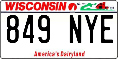 WI license plate 849NYE
