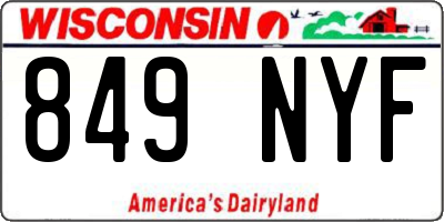 WI license plate 849NYF