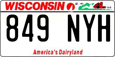 WI license plate 849NYH